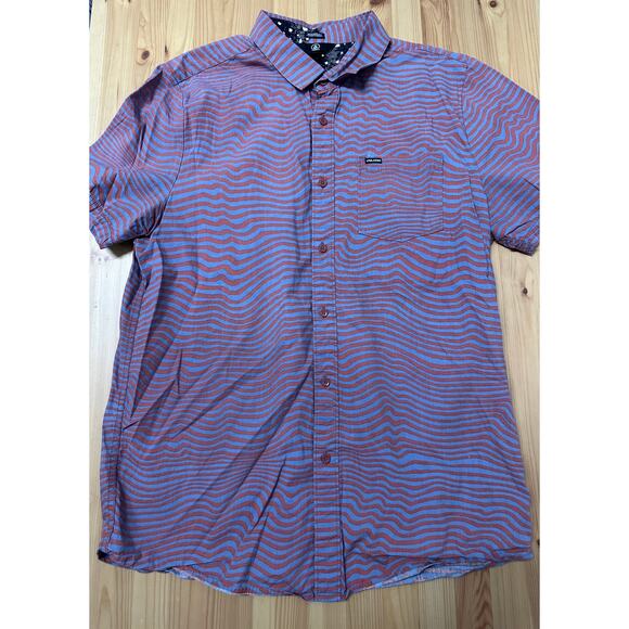 Volcom Mens Short Sleeve Button Down Shirt Size XL - Picture 1 of 6